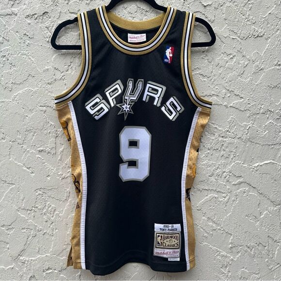 Tony Parker San Antonio Spurs Jersey Mitchell & Ness Hardwood Classics 2001-02 - Picture 2 of 14